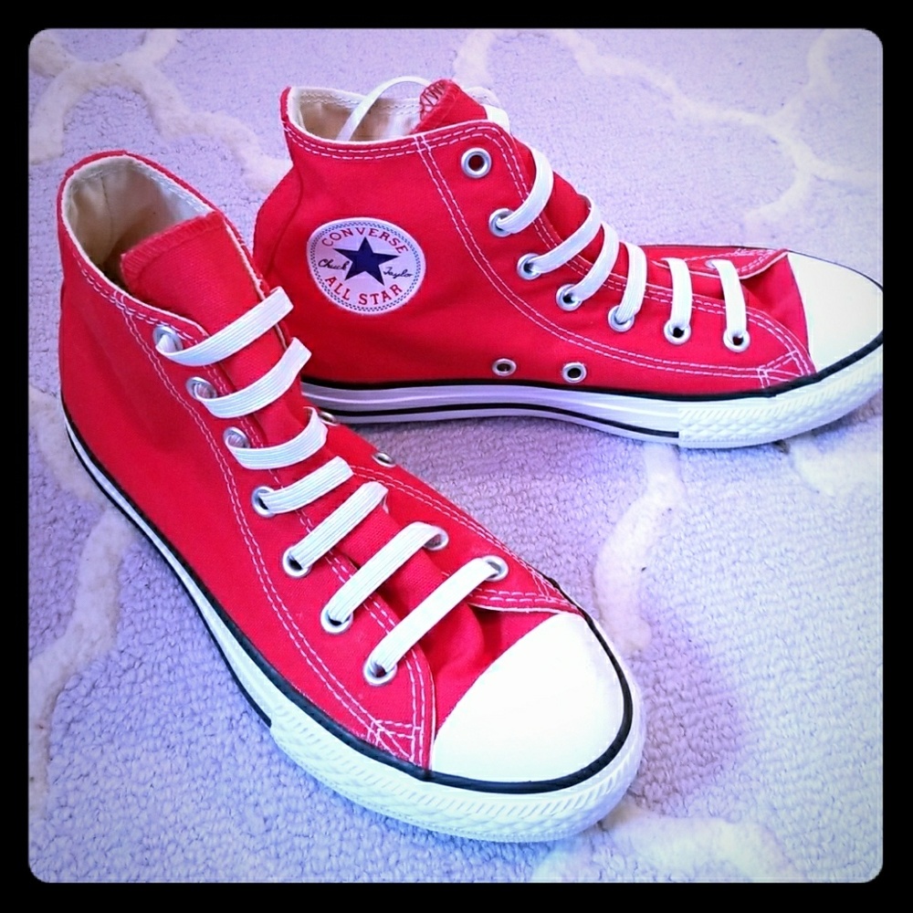 Kids Red Converse Hightops. New!